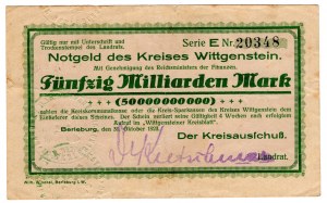 Německo, Wittgenstein (Vestfálsko), 50 miliard marek 1923 - vzácné