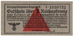 Deutschland, Allgemeine Lagerscheine, Kriegsgefangenen - Lagergeld - 1 Reichspfennig, Serie 1
