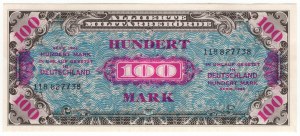 Allemagne, monnaie d'occupation alliée, 100 marks 1944