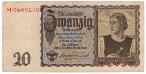 Deutschland, 20 Reichsmark 1939, Serie M