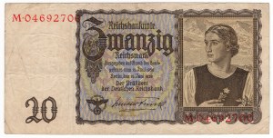Niemcy, 20 reichsmark 1939, seria M