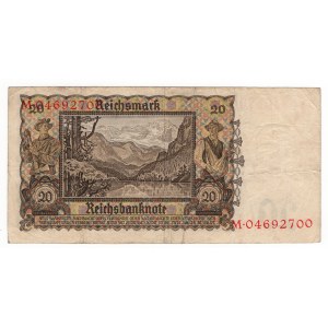 Deutschland, 20 Reichsmark 1939, Serie M