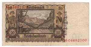 Německo, 20 říšských marek 1939, série M