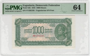 Yugoslavia, 1,000 dinars 1944