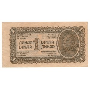 Jugosławia, 1 dinar 1944 - cienki papier