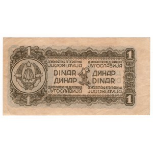 Jugosławia, 1 dinar 1944 - cienki papier