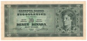 Yougoslavie, 10 dinars 1950