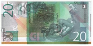 Jugoslávie, 20 dinárů 2000 - MAKULATURA, zkušební bankovka