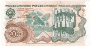Jugoslávie, 200 Dinara 1990 SPECIMEN