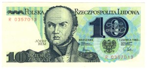 Pologne, PRL, 10 zloty 1982, série R