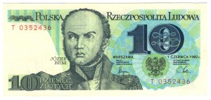 Polska, PRL, 10 złotych 1982, seria T