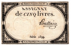 France, Assignment for 5 livres 1793