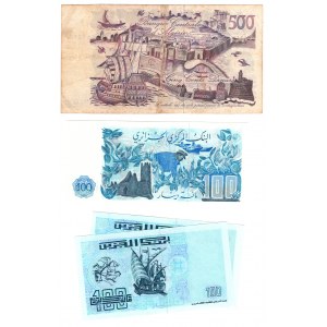 Algieria, 500 dinars 1970 | 100 dinars 1981 | 2 x 100 dinars 1992, zestaw 4 sztuki