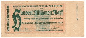 Königsberg, 100 millions de marks 1923