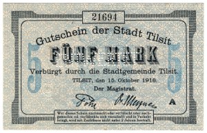 Tilsit (Tilsit), 5 marks 1918, ENTWERTET