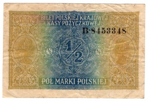 Poland, 1/2 Polish mark 1916, General, B series