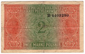 Poľsko, 2 poľské marky 1916, Všeobecné, Séria B