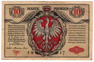 Poľsko, 10 poľských mariek 1916, všeobecná, séria A