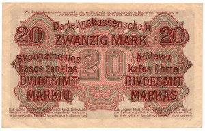 Kaunas, 20 marks 1918, série A - une belle et rare dénomination dans cet état