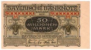 Allemagne, Bavière, 50 millions de marks 1923, Munich