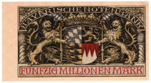 Niemcy, Bawaria, 50 milionów marek 1923, Monachium