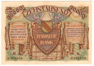 Germany, Baden, 10000 marks 1923, Mannheim