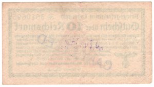 Allemagne, Bons universels de camp, Kriegsgefangenen - Lagergeld - 10 marks, avec timbre ANNULÉ - rare