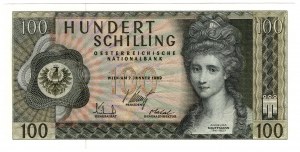 Rakúsko, 100 šilingov 1969
