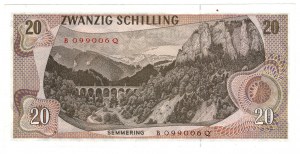Austria, 20 shillings 1967