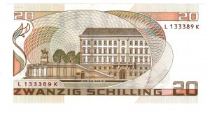 Autriche, 20 shillings 1986