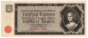 Protektorát Čechy a Morava, 50 korún 1940, SPECIMEN