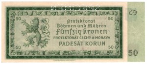 Protektorát Čechy a Morava, 50 korún 1940, SPECIMEN