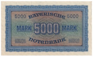 Allemagne, Bavière, 5000 marks 1922, Munich