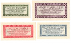 Deutschland, Wermacht, Beleg 1, 5, 10, 50 Mark 1944, Satz mit 4 Stück