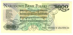 Poľsko, PRL, 5 000 zlotých 1988, séria CS