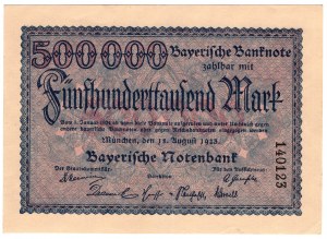 Allemagne, Bavière, 500 000 marks 1923, Munich