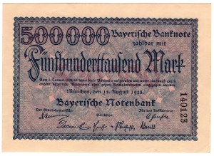 Nemecko, Bavorsko, 500 000 mariek 1923, Mníchov