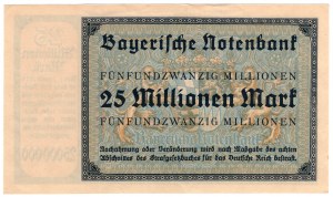 Germania, Baviera, 25 milioni di marchi 1923, Monaco di Baviera