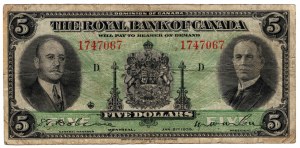 Canada, 5 dollari 1935