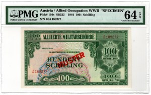 Autriche, 100 schilling 1944 MUSTER - rare et magnifiquement conservé