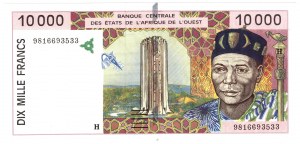 Pays d'Afrique de l'Ouest (Niger), 10000 francs 1998