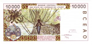 Pays d'Afrique de l'Ouest (Niger), 10000 francs 1998