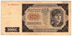 Polska, 500 złotych 1948, seria AI