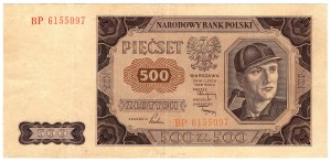 Polonia, 500 zloty 1948, serie BP