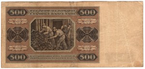 Pologne, 500 zloty 1948, série AG