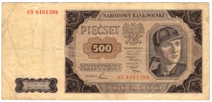 Polska, 500 złotych 1948, seria AS