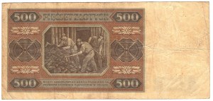 Pologne, 500 zloty 1948, série AS