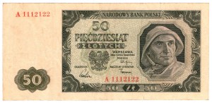 Polen, 50 Zloty 1948, Serie A, interessante Nummer 1112122 - selten