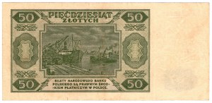 Poľsko, 50 zlotých 1948, séria A, zaujímavé číslo 1112122 - vzácne