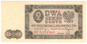 Pologne, 2 zlotys 1948, série BR